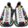 Dolce & Gabbana Black Multicolor Crystal Sneakers Shoes