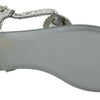 Dolce & Gabbana Silver Crystal Sandals Flip Flops Shoes
