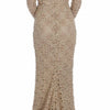 Dolce & Gabbana Beige Floral Lace Sheath Maxi Dress