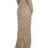 Dolce & Gabbana Beige Floral Lace Sheath Maxi Dress