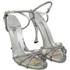 Dolce &amp; Gabbana Silber Kristall Knöchelriemen Sandalen Schuhe