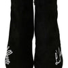 Dolce & Gabbana Black Suede L'Amore E'Bellezza Boots Shoes