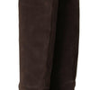 Dolce & Gabbana Brown Suede Studded Knee High Shoes Boots