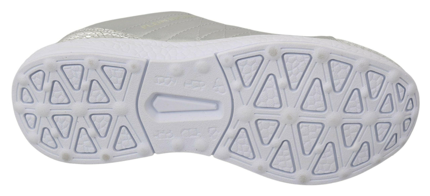 Baskets argentées élégantes Philipp Plein pour les créateurs de tendances