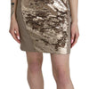Liu Jo Brown Sequined V-neck Sleeveless Sheath Mini Dress