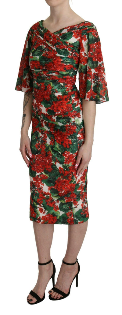 Dolce &amp; Gabbana Enchanting Floral Midi Robe fourreau