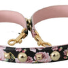 Dolce & Gabbana Pink Floral Leather Stud Accessory Shoulder Strap