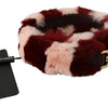 Dolce & Gabbana Pink Red Lapin Fur Accessory Shoulder Strap