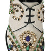 Dolce & Gabbana White Suede Crystal Dress Broque Shoes