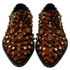 Dolce & Gabbana Orange Pony Hair Crystal Dress Broque Shoes