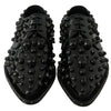 Dolce & Gabbana Black Leather Crystals Dress Broque Shoes