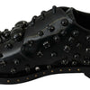 Dolce & Gabbana Black Leather Crystals Dress Broque Shoes