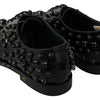 Dolce &amp; Gabbana – Schwarze Broque-Schuhe aus Leder mit Kristallen