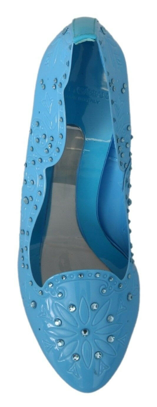 Dolce &amp; Gabbana Blaue Kristallblumen-CINDERELLA-Heels