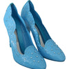 Dolce &amp; Gabbana Blaue Kristallblumen-CINDERELLA-Heels