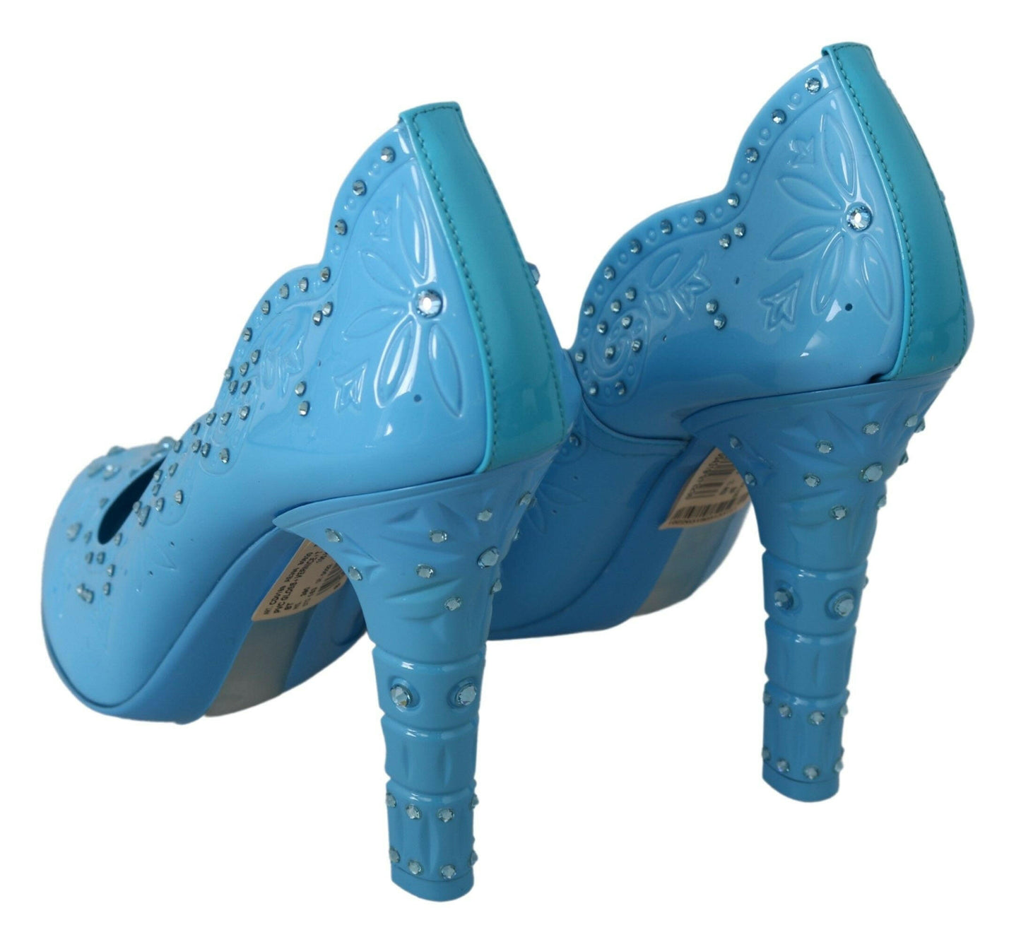 Dolce &amp; Gabbana Blaue Kristallblumen-CINDERELLA-Heels