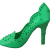Dolce & Gabbana Green Crystal Floral Heels CINDERELLA Shoes