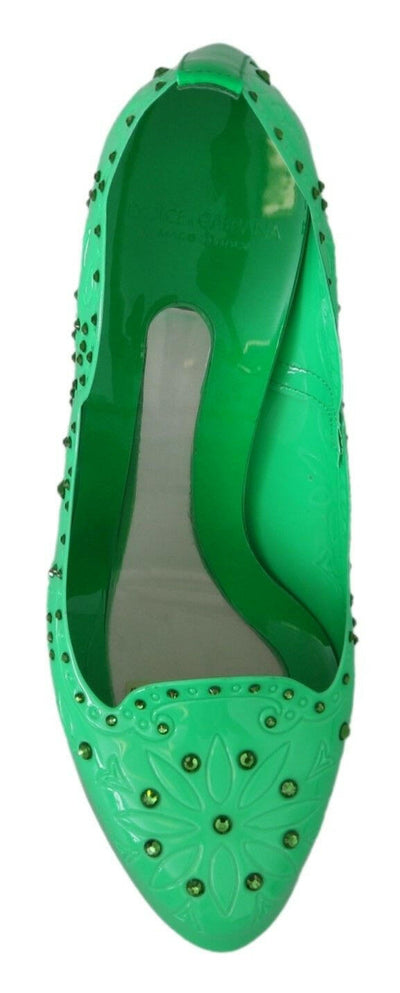 Escarpins Cendrillon en cristal Dolce &amp; Gabbana, en vert luxuriant