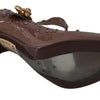 Dolce & Gabbana Brown Floral Crystal CINDERELLA Heels Shoes