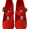 Dolce & Gabbana Red Floral Crystal CINDERELLA Heels Shoes