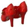 Dolce & Gabbana Red Floral Crystal CINDERELLA Heels Shoes