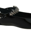 Jimmy Choo Black Patent Leather Mahdis Flat Shoes
