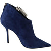 Jimmy Choo Pop Blue Leather Blaize 100 Boots Shoes