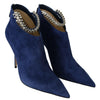 Jimmy Choo Pop Blue Leather Blaize 100 Boots Shoes