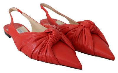 Jimmy Choo Chic Ballerines en cuir à bout pointu rouges