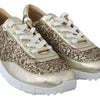 Jimmy Choo Gold Leather Antique Monza Sneakers