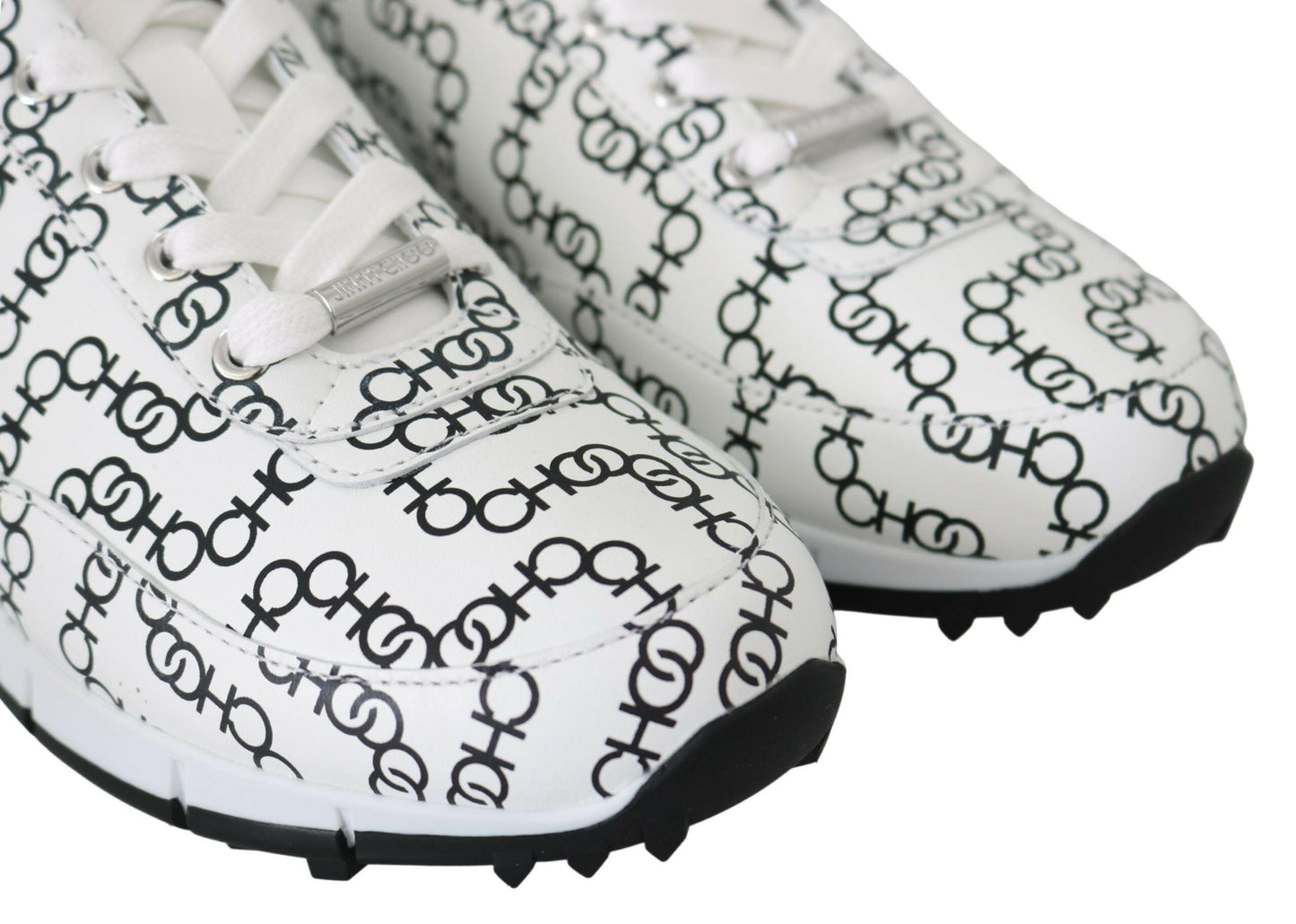 Jimmy Choo Monza Sneaker aus weißem und schwarzem Leder