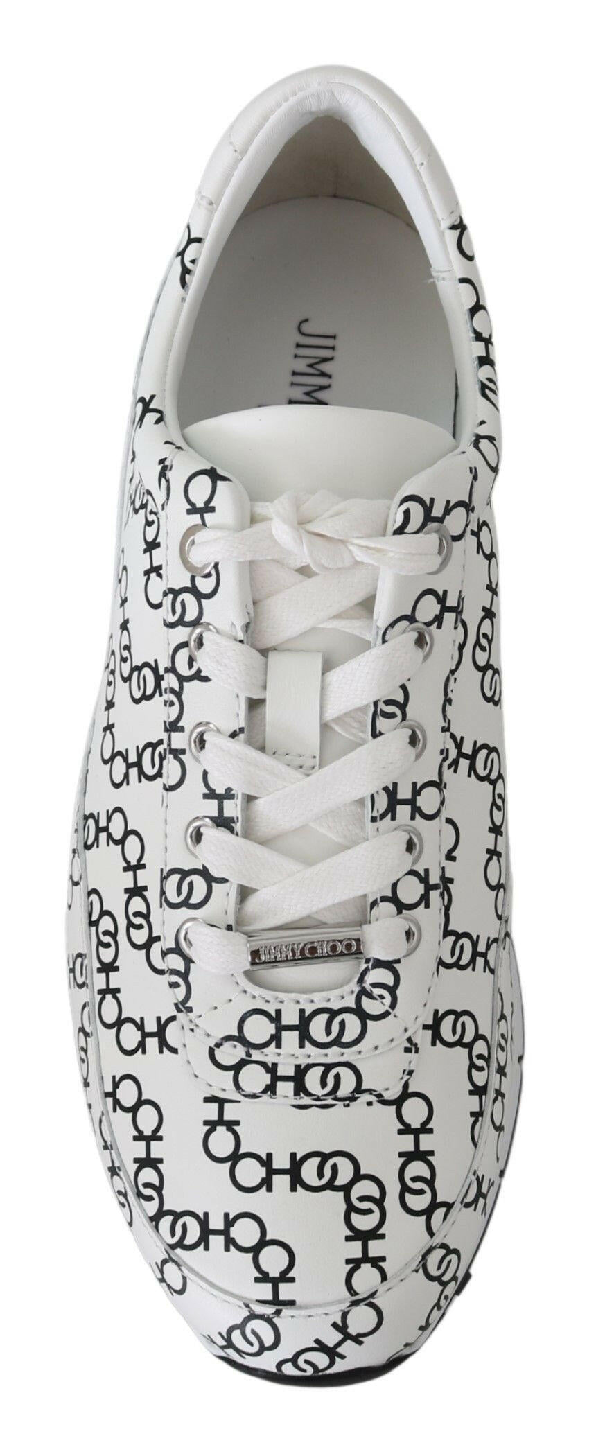 Jimmy Choo Monza Sneaker aus weißem und schwarzem Leder