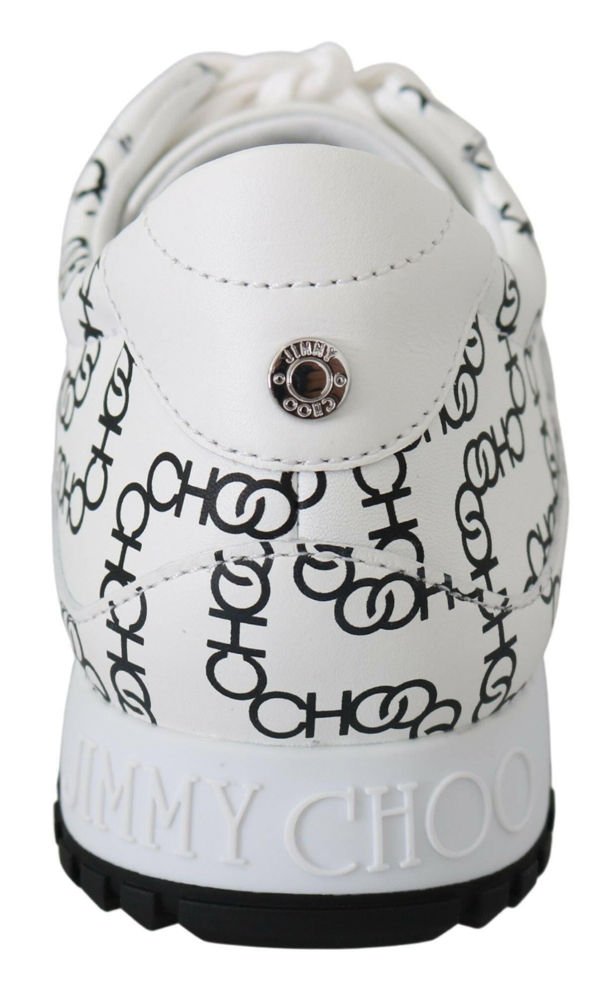 Jimmy Choo Monza Sneaker aus weißem und schwarzem Leder