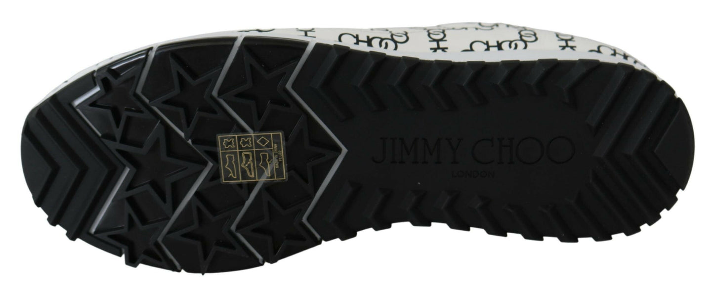 Jimmy Choo Monza Sneaker aus weißem und schwarzem Leder