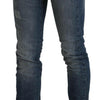 Ermanno Scervino – Blau verwaschene Skinny-Jeans mit mittlerer Taille