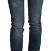 Ermanno Scervino – Blau verwaschene Skinny-Jeans mit mittlerer Taille
