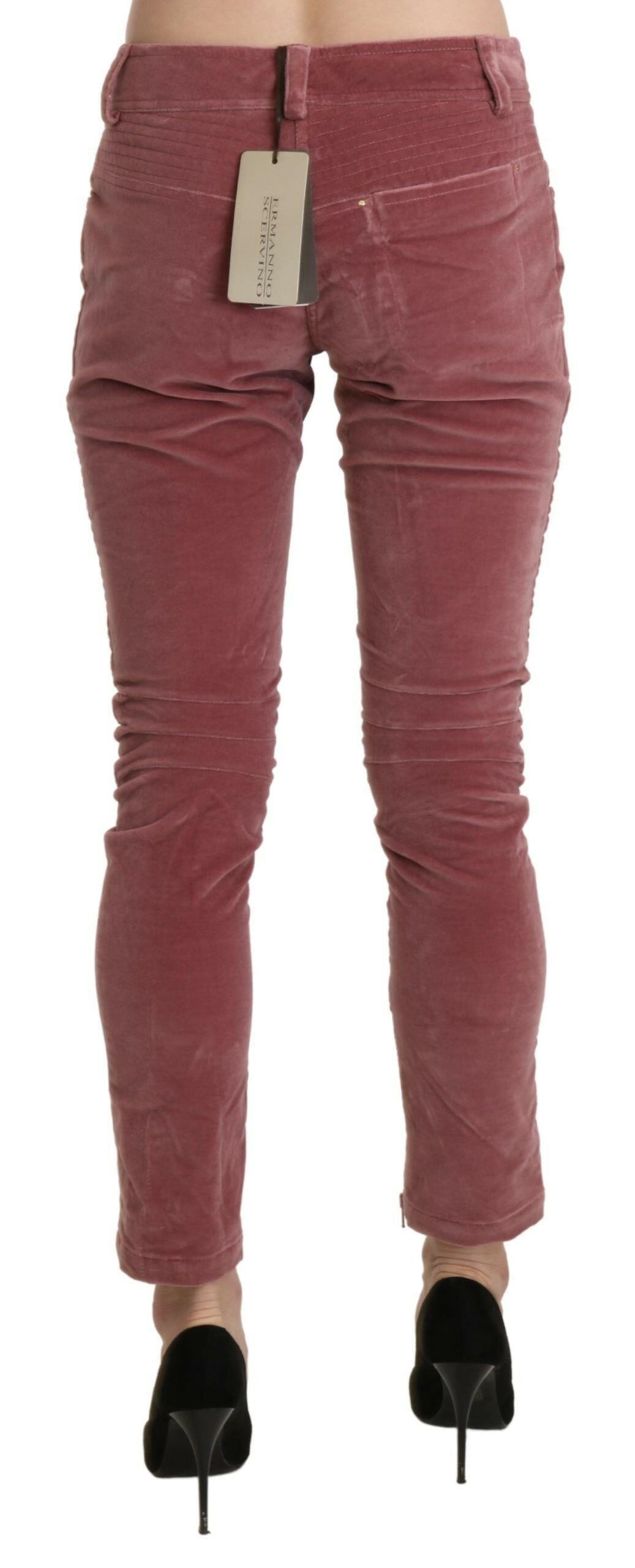 Ermanno Scervino – Rote Skinny-Hose aus Baumwolle mit mittlerer Taille