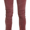 Ermanno Scervino – Rote Skinny-Hose aus Baumwolle mit mittlerer Taille