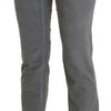 Ermanno Scervino Gray Cropped Cotton Stretch Trouser Pants