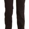 Ermanno Scervino Brown Mid Waist Skinny Slim Trouser Cotton Jeans