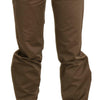 Ermanno Scervino Brown Mid Waist Straight Cotton Pants