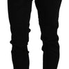 Acht Black High Waist Skinny Cropped Cotton Capri Pant