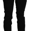 Acht Black High Waist Skinny Cropped Cotton Capri Pant