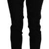 Acht Black High Waist Skinny Cropped Cotton Capri Pant