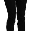 Acht Black High Waist Skinny Cropped Cotton Capri Pant