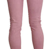Acht Pink Mid Waist Skinny Stretch  Denim Pant