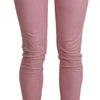 Acht Pink Mid Waist Skinny Stretch  Denim Pant