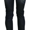 Acht – Blau verwaschene Skinny-Jeanshose mit niedriger Taille