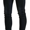 Acht – Schwarze Skinny-Jeans mit niedriger Taille und verwaschenem Design