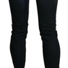 Acht – Schwarze Skinny-Jeans mit niedriger Taille und verwaschenem Design